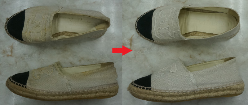 CHANEL canvas Espadrilles cleaning remove stains 6